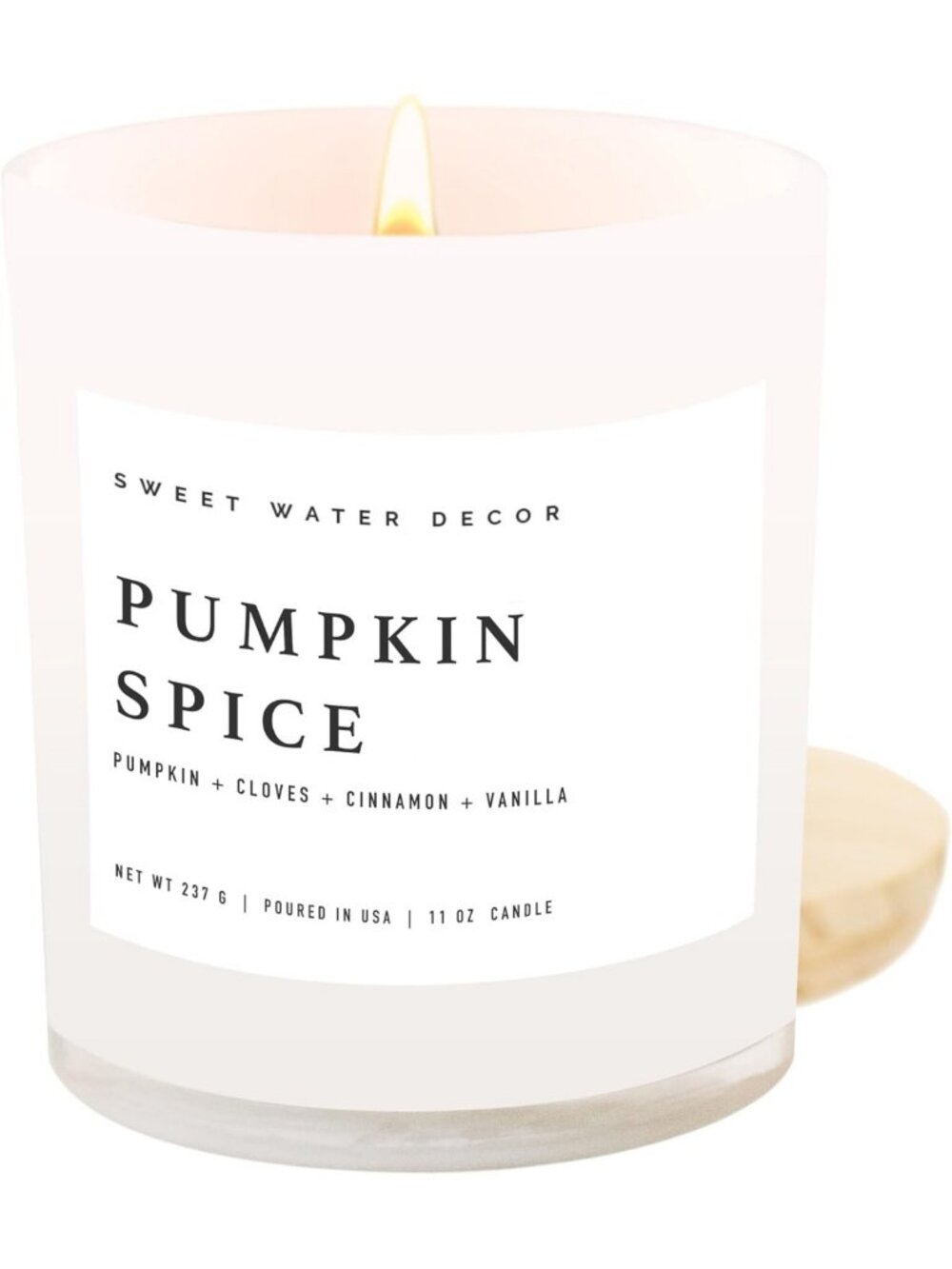 Cozy Fall Pumpkin Spice Soy Candle in 11oz White Jar - Perfect Autumn Home Decor